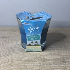 Glade Candle Aqua Waves Blue Scented Clean 3.8 oz